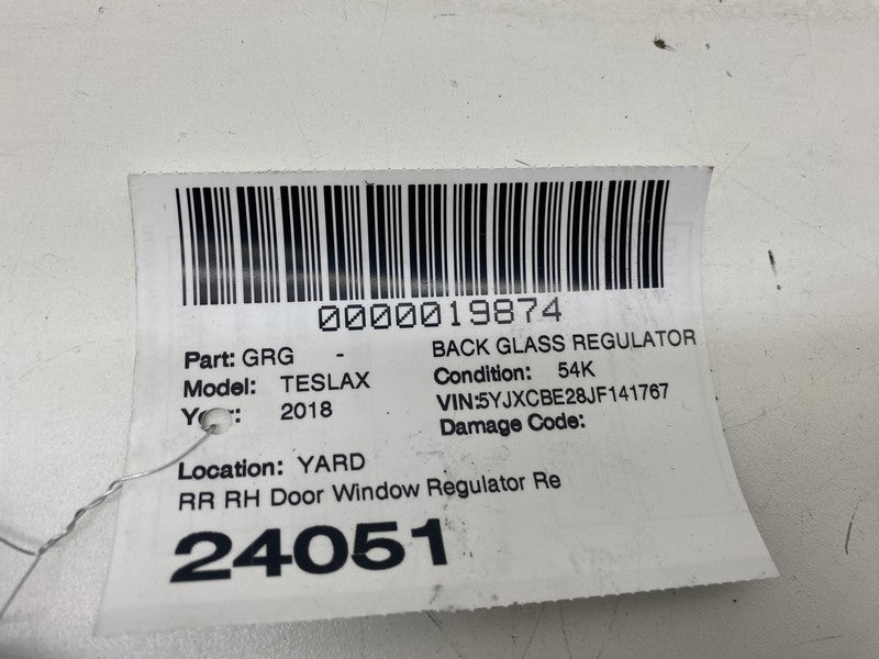⭕ 2016-2020 Tesla Model X Rear Right Door Window Regulator & Motor 102