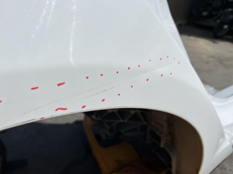 2012-2016 Tesla Model S Rear Quarter Panel Structural Cutout Right RH White PBCW