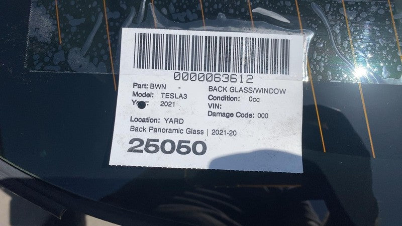 ⭕ 21-23 Model 3 M3 Rear Trunk Panoramic Backlite Glass Back Section 14