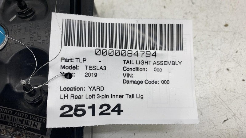⭕ 17-23 Model 3 Rear Left Inner Taillight LED Tail Lamp (3-Pin) LH 107
