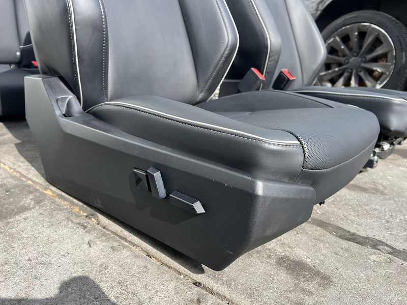 1881398-TX-A 24 25 Tesla Cybertruck Front Seat Left & Right + Rear 2nd Row Perforated Black