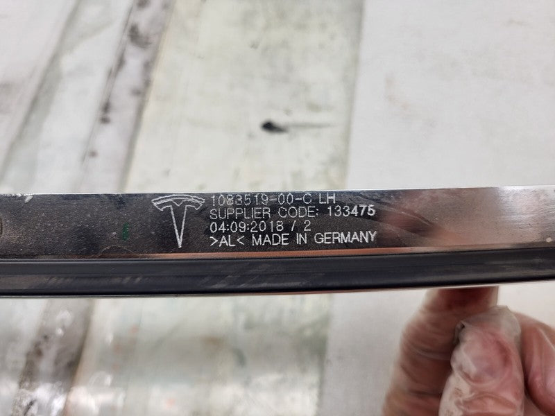 108351900C ⭕ 17-20 Tesla Model 3 Left Upper Bright Chrome Roof Molding Trim LH 1083519-00-C