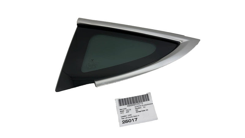 1080703-00 ⭕ 2017-2020 Tesla Model 3 Rear Left Quarter Fixed Window Glass LH OEM 1080703-00