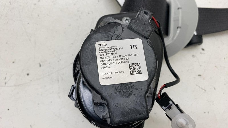 108127901F ⭕ 2017-2023 Tesla Model 3 Front 1st Row Seat Belt & Retractor Right 1081279-01-F