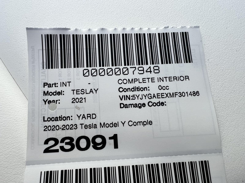 1456943-99-E ⭕ 2020-2022 Tesla Model Y MY Three Row 7-seater Interior Seat Cushion Assy White