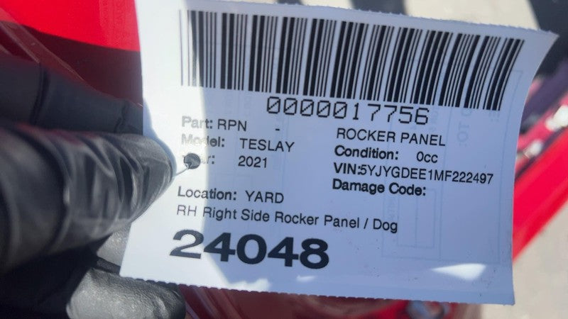 ⭕ 2020-2023 Tesla Model Y Rear Passenger Side Rocker Panel Dog Leg Rig