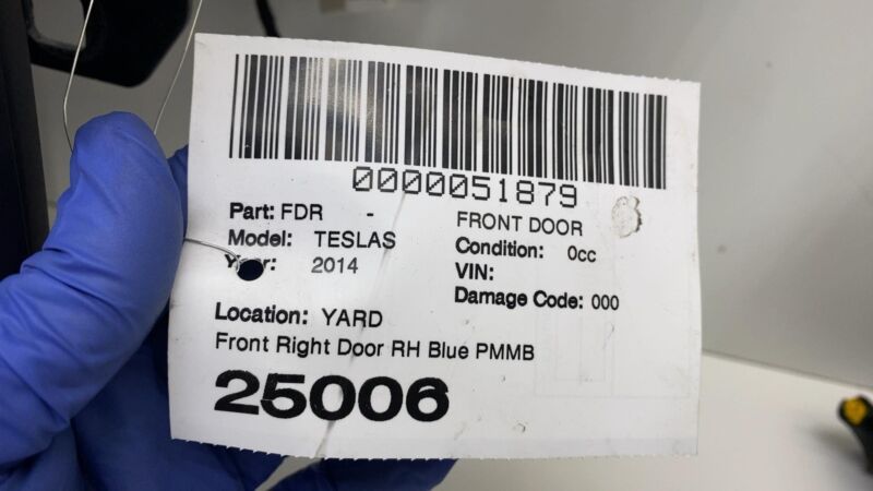 2012-2015 Tesla Model S Front Passenger Side Door Shell Panel Right RH Blue PMMB