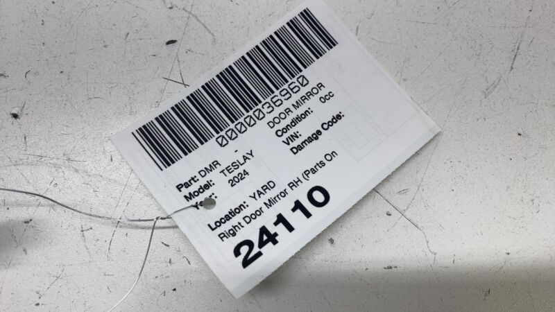 1594112-00-C 2020-2024 Tesla Model Y Front Right Exterior Rear View Door Mirror (PARTS ONLY)