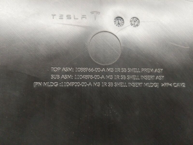 2017-2020 Tesla Model 3 Front Left or Right Seat Back Panel Cover Trim Assembly