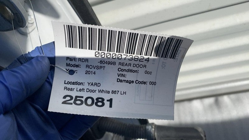 ⭕ 2014 Land Range Rover Sport Rear Driver Door Shell Panel Left White