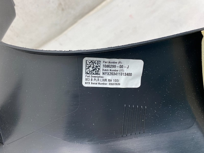 144973600B ⭕17-23 Model 3 Passenger Side B-Pillar Lower Trim Cover Panel Right 1086299-00-J