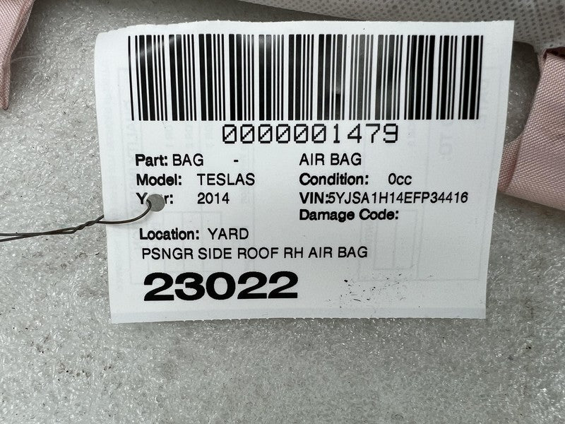 1005262-00-C 2012-2020 Tesla Model S MS Right Passenger Roof Curtain Airbag OEM RH 1005262-00