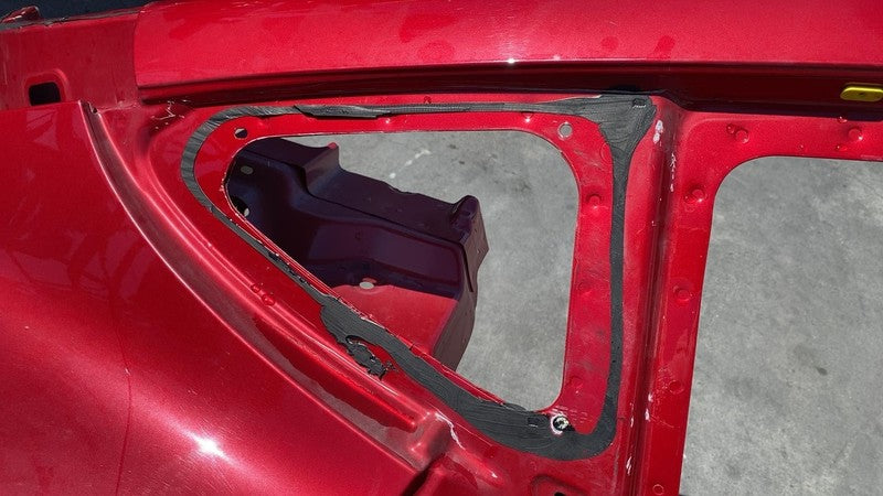 ⭕ 17-20 Tesla Model 3 Rear Right Quarter Panel Structural Frame Cut Red - PPMR