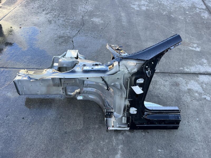 2012-2016 Tesla Model S Front Left Body Panel Fender Apron Frame Cut Black PBSB