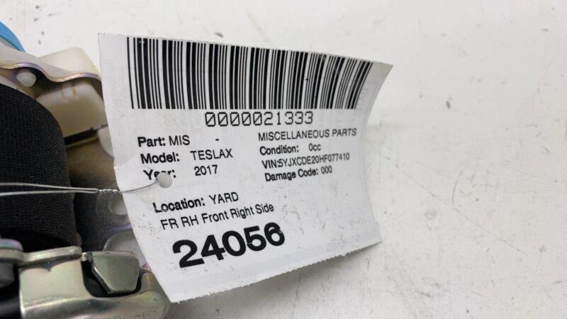 2016-2020 Tesla Model X Front Passenger Side 1st Row Seat Belt & Retractor Right