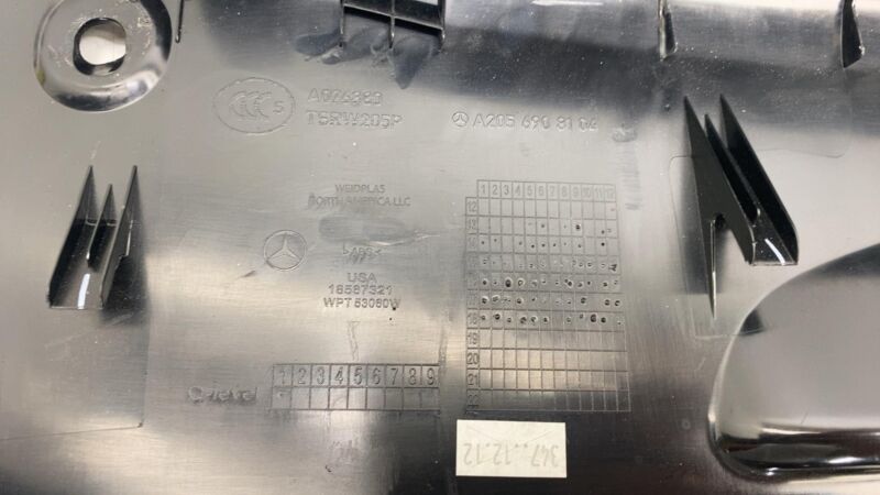 A20536908104 15-21 Mercedes Benz C300 W205 Trunk Latch Lock Sill Scuff Plate Trim A2053690810
