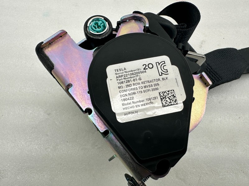 1081281 01 G ⭕17-23 Tesla Model 3 Rear Left or Right 2nd Row Seat Belt Retractor 1081281-01-G