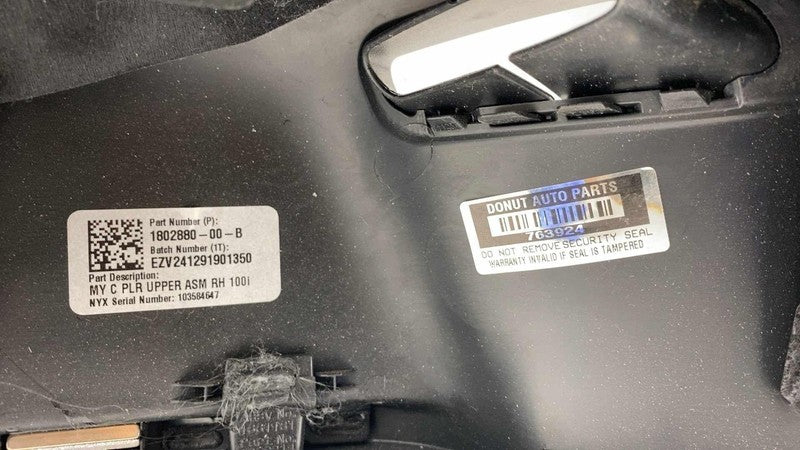 ⭕ 2020-2024 Model Y Right Side Upper C-Pillar Interior Trim Cover 1802