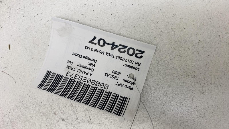 ⭕ 17-23 Tesla Model 3 Front Left & Right A-Pillar Upper Trim Cover 108