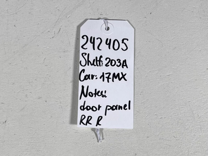 105800418F ⭕ 16-20 Model X Rear Right Carrier Door Panel Trim Pad w/ Card Mold 1058004-18-F