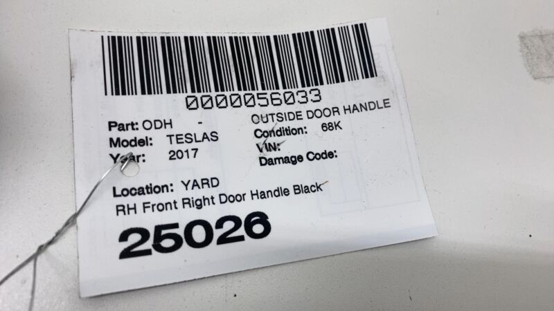1071881-01-A 16-20 Tesla Model S Front Right Exterior Door Handle Outer RH Black 1071881-01-A