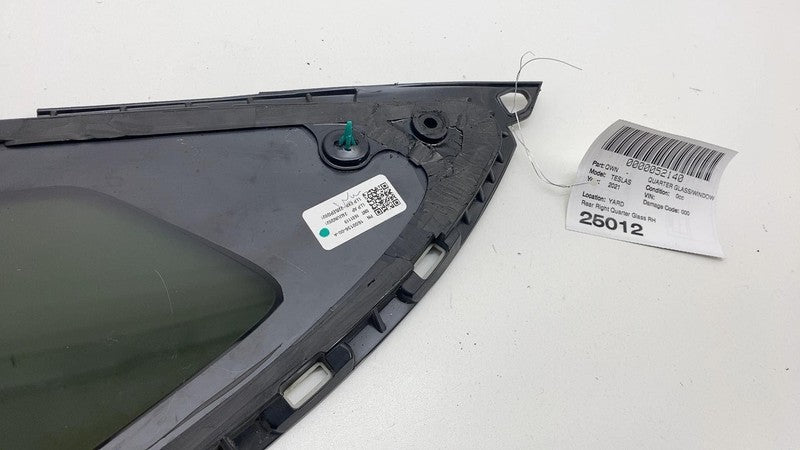 160015600A 2021-2024 Tesla Model S MS Rear Passenger Side Corner Window Quarter Glass Right