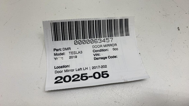 1110777-98-H ⭕17-20 Model 3 Front Left Exterior Rear View Door Mirror Black PBSB 1110777-98-H