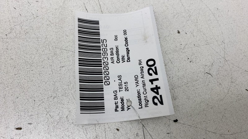 ⭕ 12-20 Tesla Model S Driver Side Roof Curtain Safety Airbag Left 1005