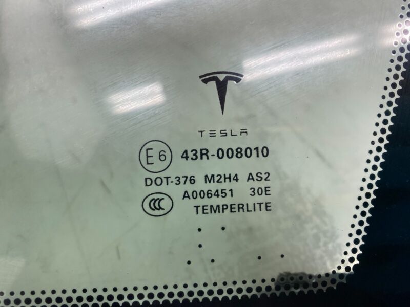 E6 43R-008010 2016-2021 Tesla Model S Rear Passenger Right Quarter Window Glass RH 43R-008010