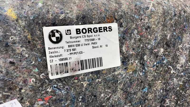 7373581 2018-2021 BMW 530e B46X Driver Side Trunk Carpet Side Trim Cover Left LH 7373581