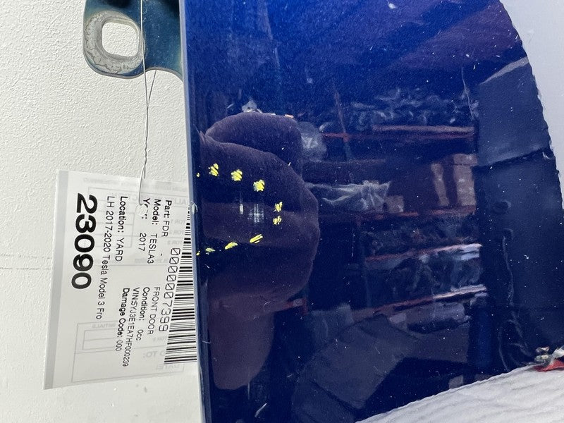 1081421-E0-C ⭕ 2017-2020 Tesla Model 3 Front Door Shell Panel Left Blue - PPSB 1081421-E0-C