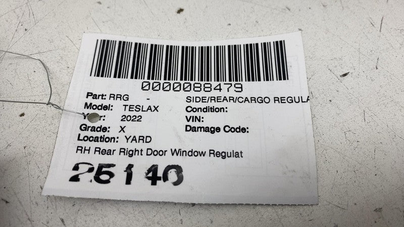 ⭕ 2021-2025 Tesla Model X MX Rear Right Window Regulator & Motor RH 16