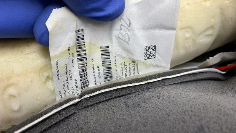 ⭕ 17-23 Model 3 Front Passenger Side Seat Upper Cushion Right White 14