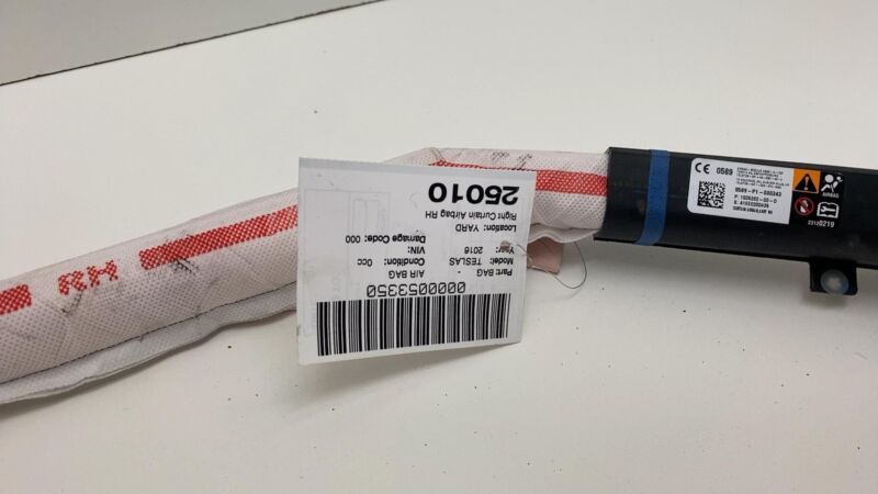 100526200D 2012-2020 Tesla Model S Passenger Side Roof Curtain Safety Airbag Right Assembly