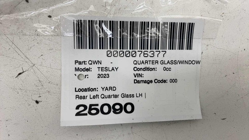 1495740-00-H ⭕ 2020-2024 Tesla Model Y MY Rear Left Quarter QTR Window Glass LH 1495740-00-H