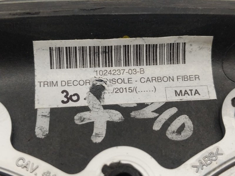 ⭕ 12-20 Model S Center Console Cup Holder Trim Cover Carbon Fiber 1002