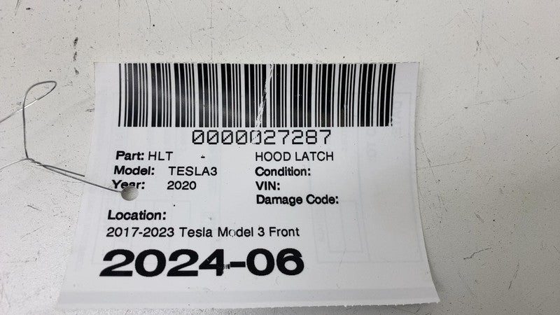 1033011 00 E ⭕ 17-20 Model 3 Front Bonnet Hood Latch w/ Single Actuator & Cable 1033011-00-E