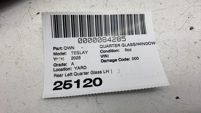 149574070J ⭕ 2020-2024 Tesla Model Y MY Rear Left Quarter QTR Window Glass LH 1495740-70-J