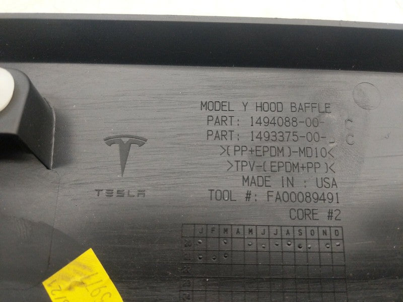 149408800C ⭕ 20-23 Model Y Front Compartment Hood Baffle Cowl Cover Trim Panel 1494088-00-C