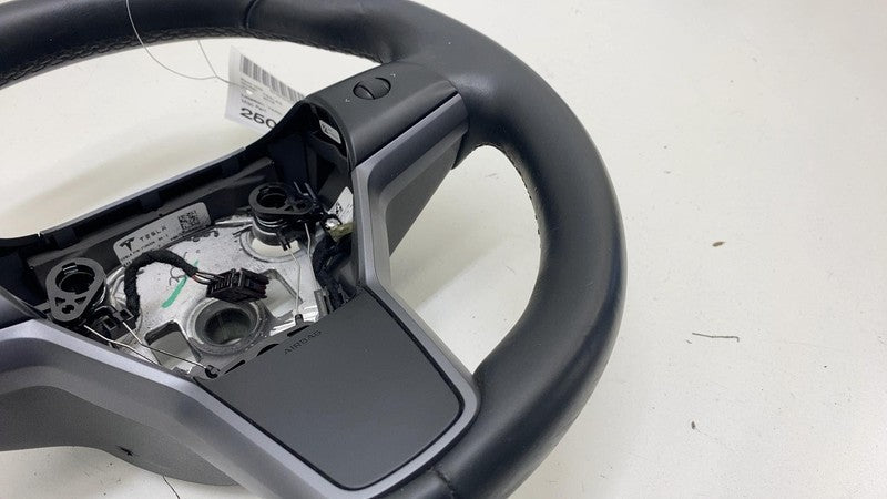 110532469F ⭕ 2017-2020 Tesla Model 3 M3 Steering Wheel Leather Black Assembly 1105324-69-F