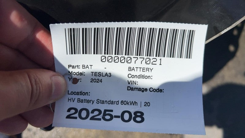1666968 99 C ⭕ 23-25 Model 3 M3 LFP Standard Range Battery Pack 400VDC 60kWh RWD 1666968-99-C