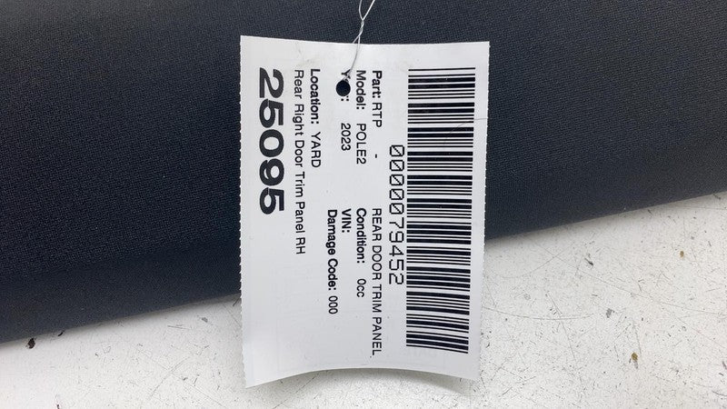 ⭕ 21-24 Polestar 2 Rear Right Interior Door Panel Trim Card Cover Blac