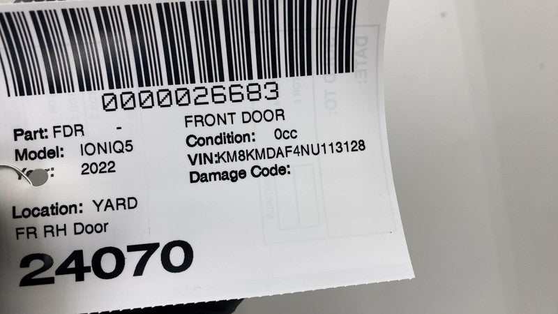 ⭕ 2022 2023 Hyundai Ioniq 5 Front Passenger Side Door Shell Panel Right Assembly