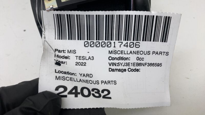 2017-2023 Tesla Model 3 Rear Left or Right 2nd Row Seat Belt Retractor Black OEM