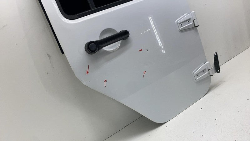 ⭕ 12-18 Jeep Wrangler Rear Passenger Door Panel + Window Glass Right White - PW7