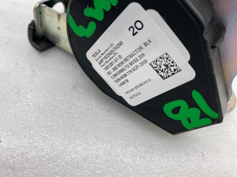 108128101D ⭕ 17-23 Tesla Model 3 Rear Left or Right 2nd Row Seatbelt Retractor 1081281-01-D