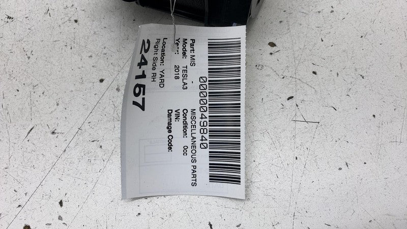 1081279 01 F 2017-2023 Tesla Model 3 Front Passenger Side 1st Row Seat Belt & Retractor Right