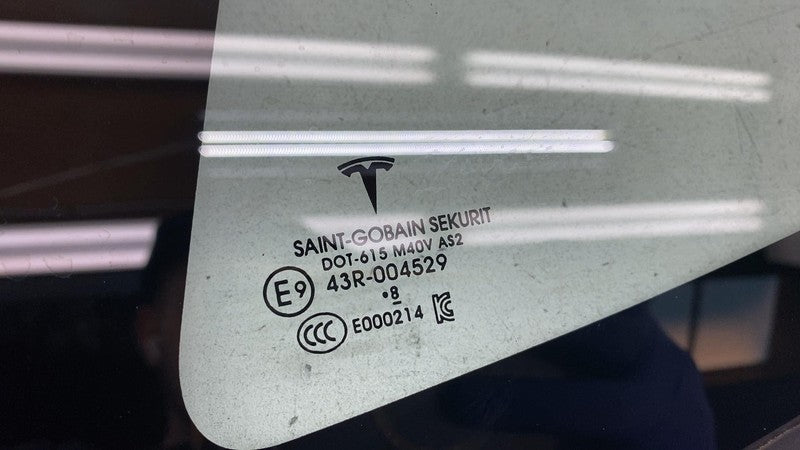 2017-2020 Tesla Model 3 M3 Rear Driver Side Quarter Fixed Window Glass