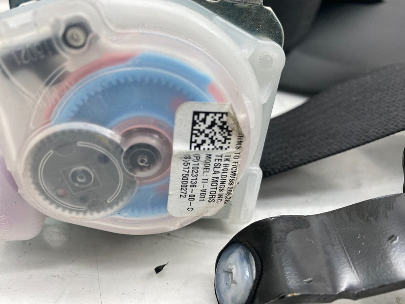 ⭕ 12-15 Model S Rear Right Seatbelt & Retractor + Mid C-Pillar Trim 10