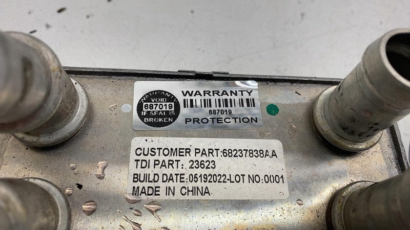 68237838AA 2017-2024 Chrysler Pacifica Battery Coolant Pump Chiller Heat Exchanger Assy OEM